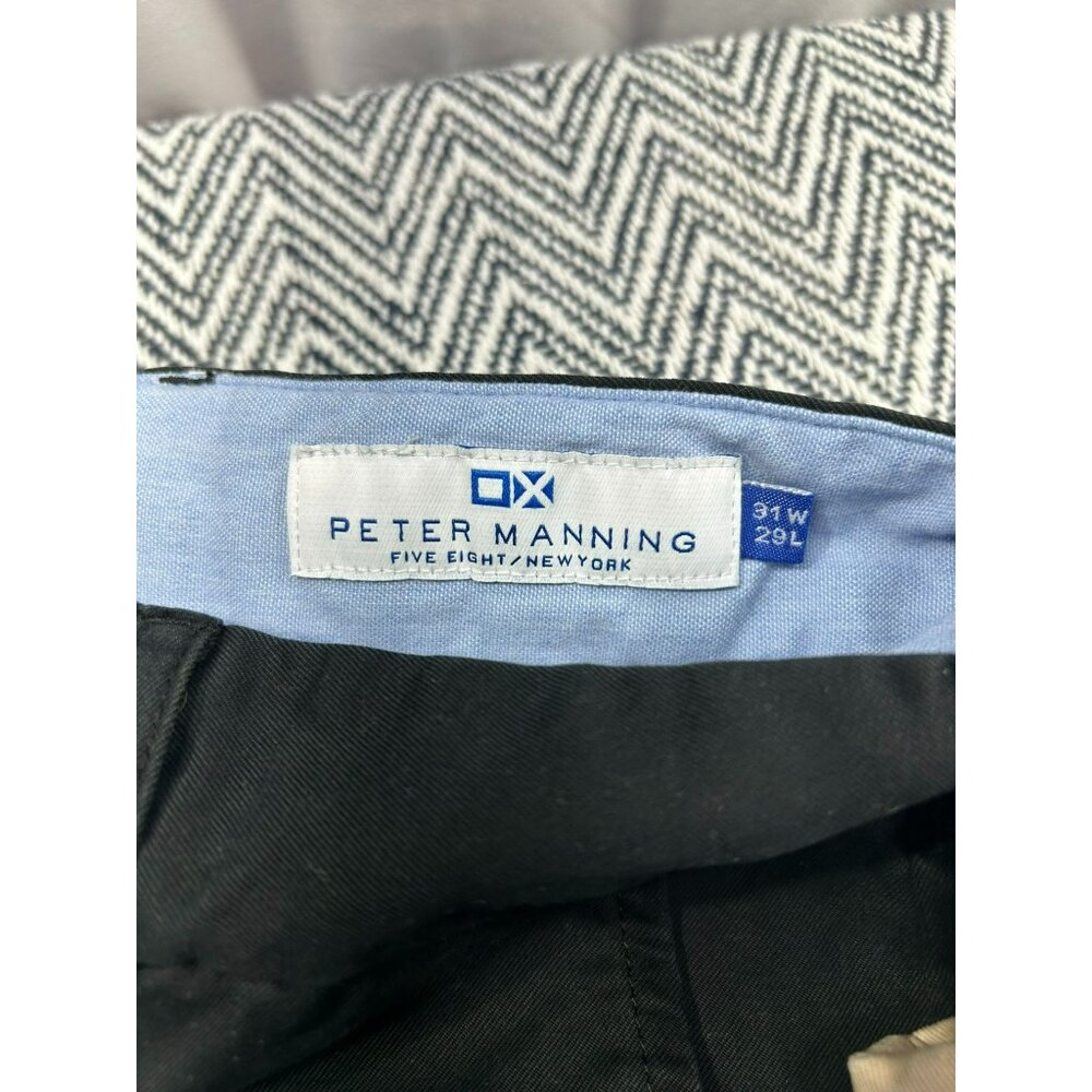 Peter Manning Men's Chinos Lot of 2 In Black & Khaki 31W x 29L Cotton Blend - Picture 3 of 4